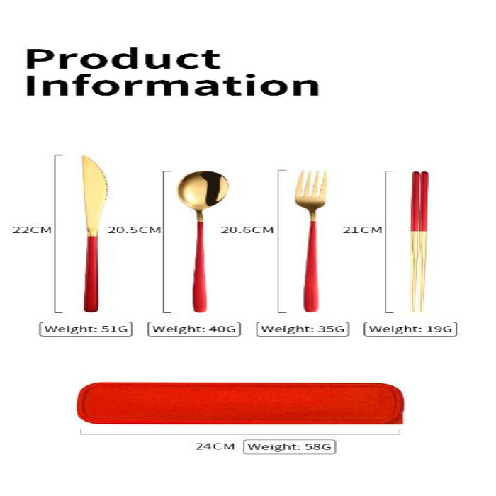 Portable Golden Cutlery Set