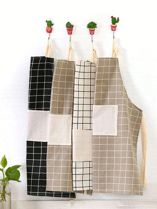 1 Piece Plaid Pattern Apron