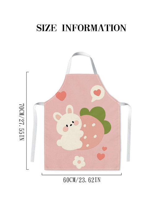 1 Piece Adorable Rabbit Printed Apron