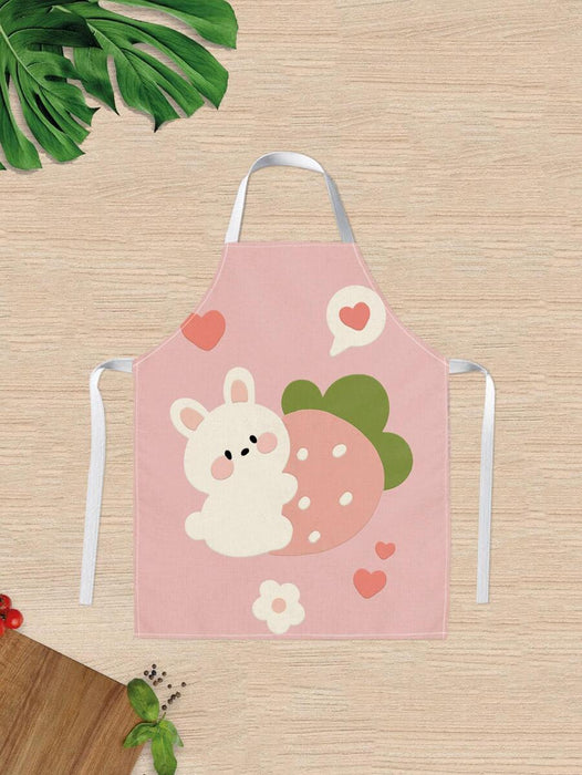 1 Piece Adorable Rabbit Printed Apron