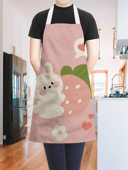 1 Piece Adorable Rabbit Printed Apron