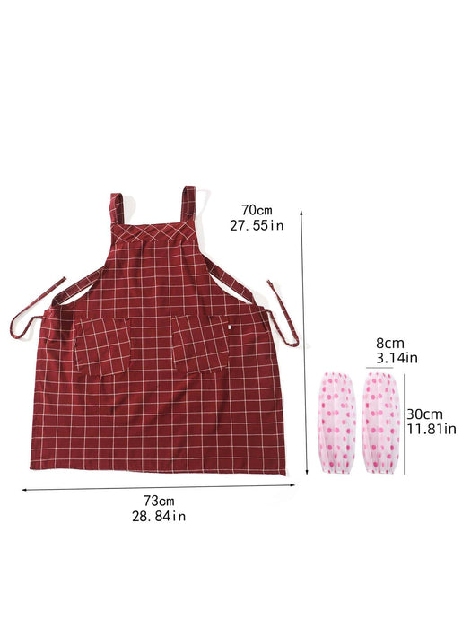 1 Piece Plaid Pattern Apron