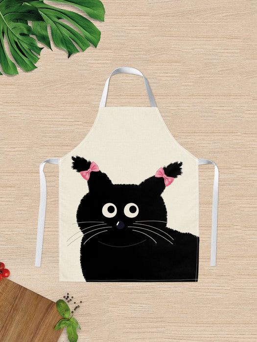 1 Piece Cat Printed Apron