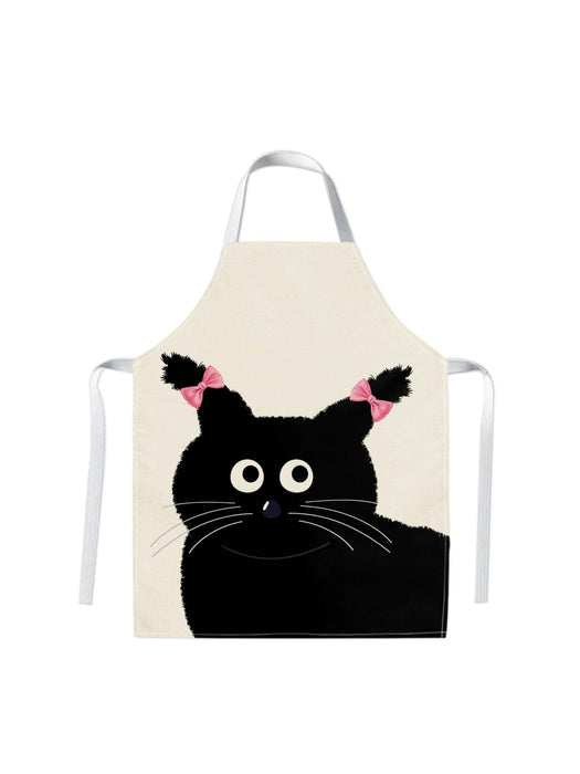 1 Piece Cat Printed Apron