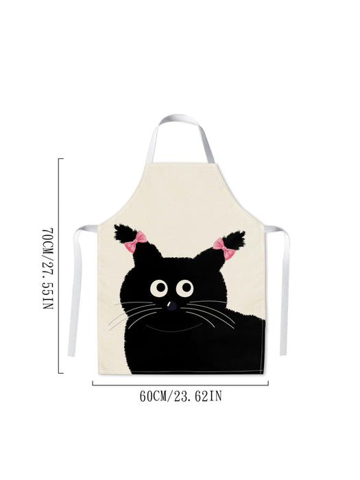 1 Piece Cat Printed Apron