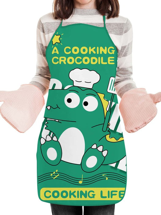 Cartoon Crocodile Printed Apron