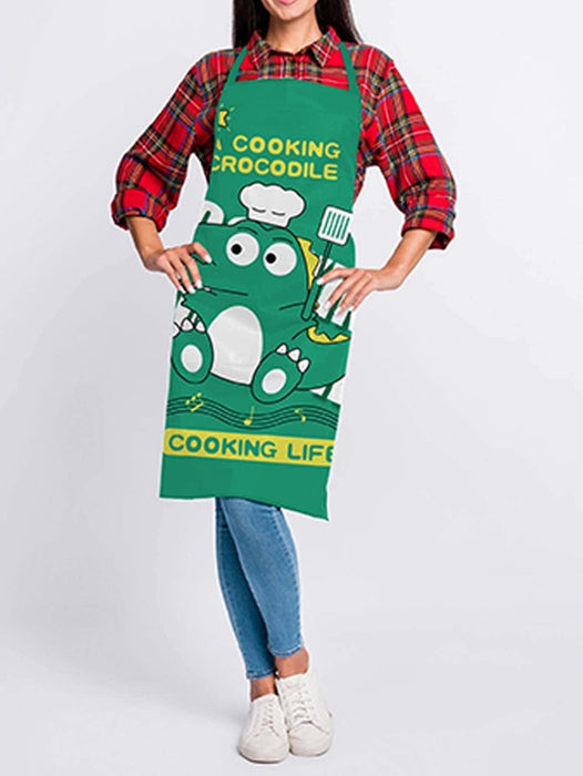 Cartoon Crocodile Printed Apron