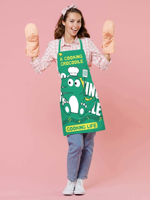 Cartoon Crocodile Printed Apron