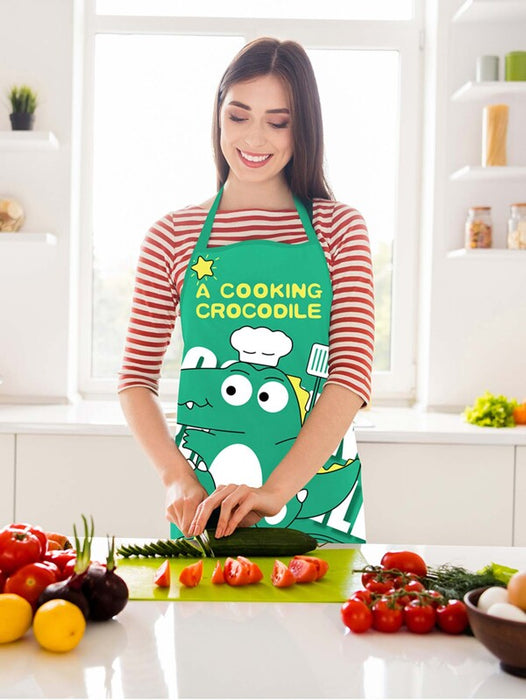 Cartoon Crocodile Printed Apron