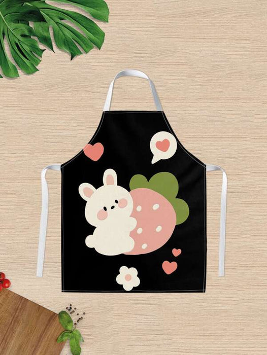 1 Piece Adorable Rabbit Printed Apron