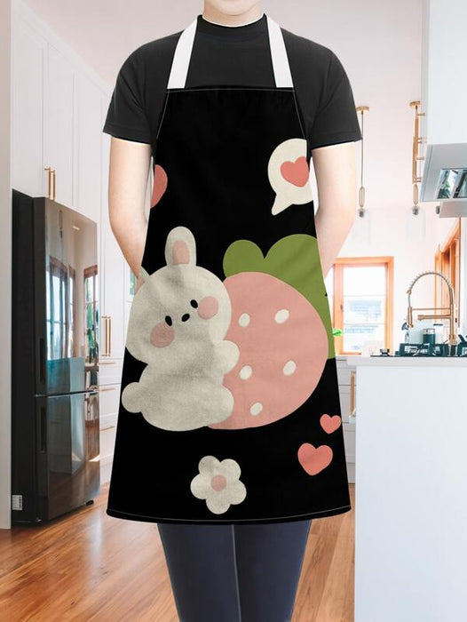 1 Piece Adorable Rabbit Printed Apron