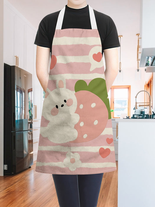 1 Piece Adorable Rabbit Printed Apron