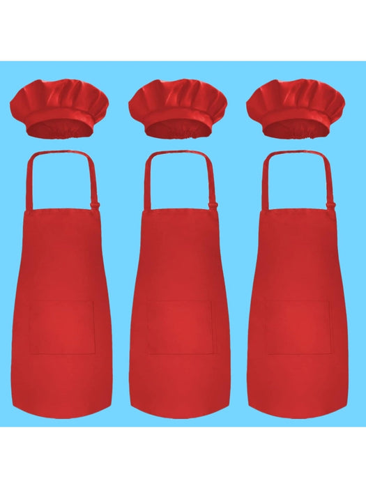 Set Of 3 Apron And Caps