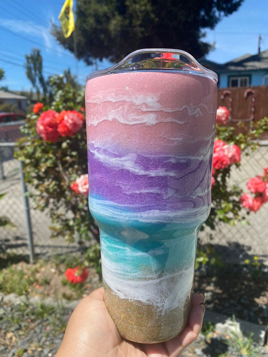 40oz Ocean Inspired Layered Design Tumbler