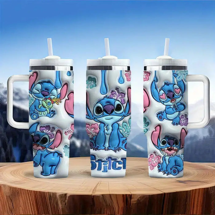 Stitch Themed 40oz Tumbler With Handle