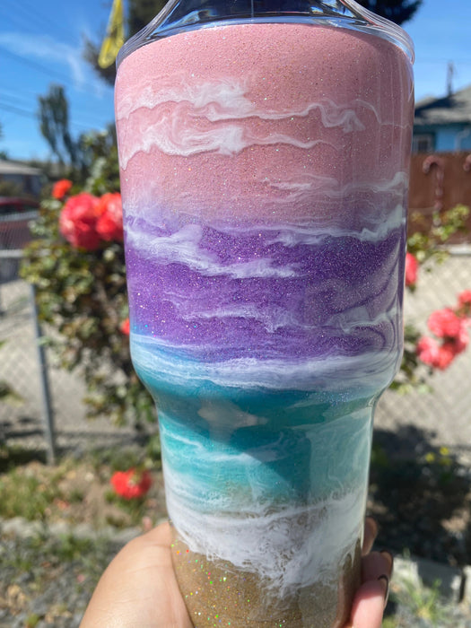 40oz Ocean Inspired Layered Design Tumbler