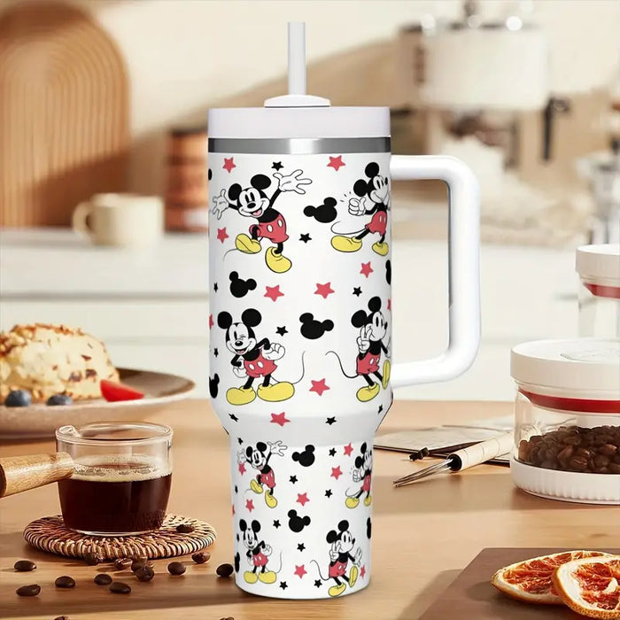 40oz Mickey Design Insulated Tumbler With Handle