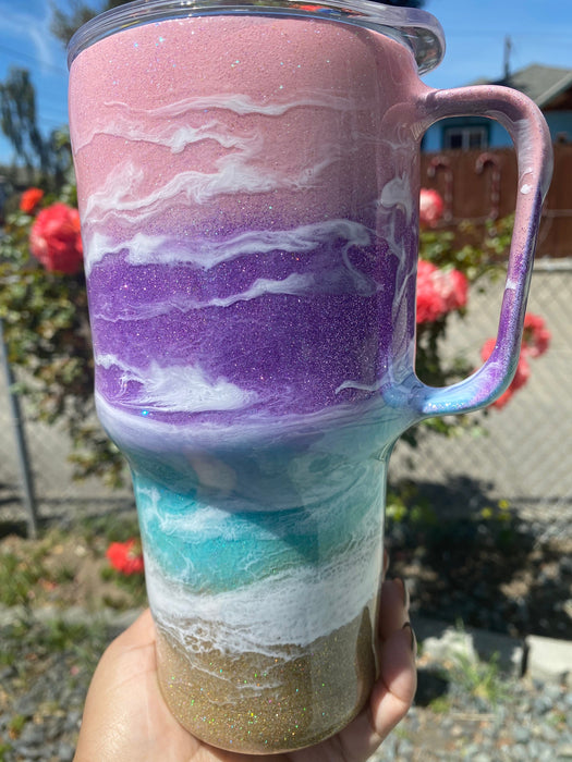 40oz Ocean Inspired Layered Design Tumbler