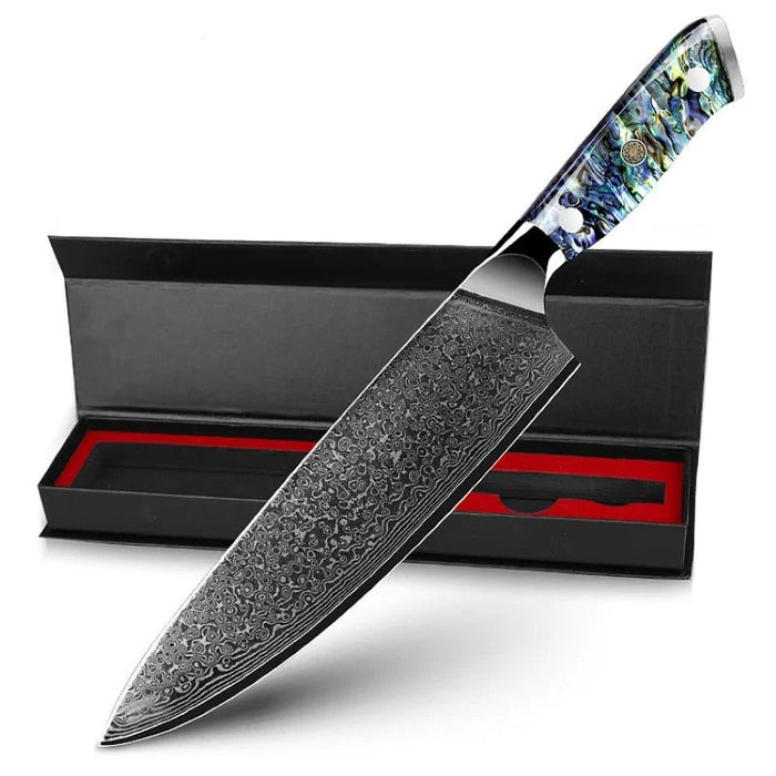 Chef Kitchen Knife With Abalone Shell Handle