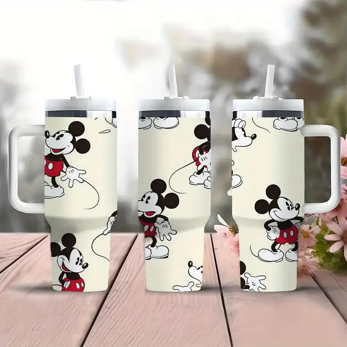 40oz Mickey Mouse Insulated Tumbler With Handle And Straw