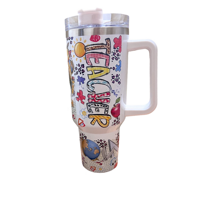 Teach Inspire Motivate 40 oz Tumbler with Handle