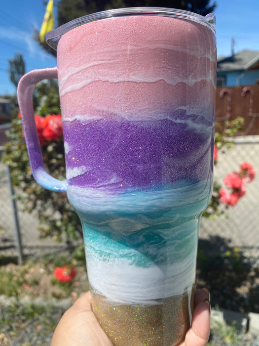 40oz Ocean Inspired Layered Design Tumbler