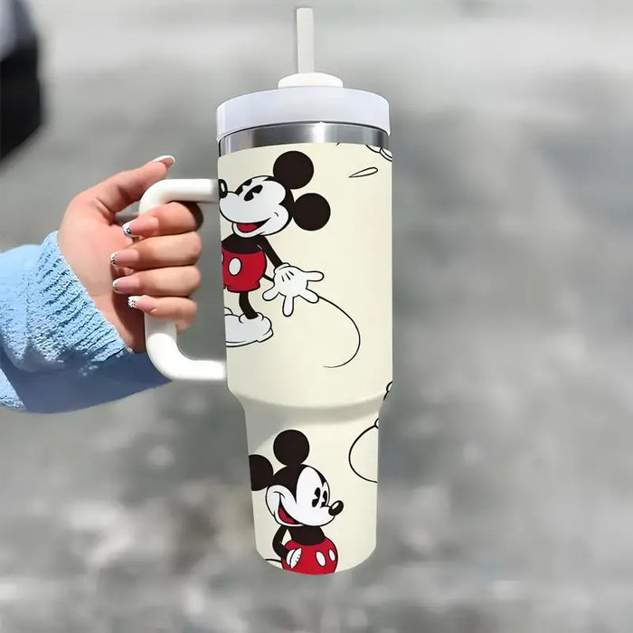 40oz Mickey Mouse Insulated Tumbler With Handle And Straw