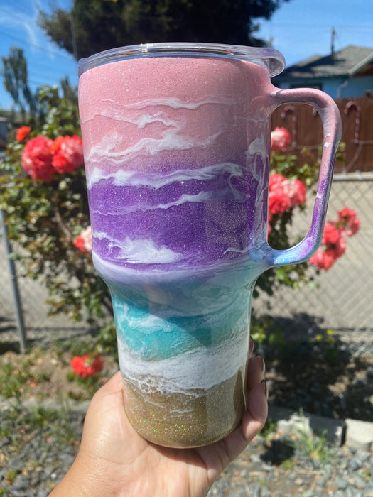 40oz Ocean Inspired Layered Design Tumbler