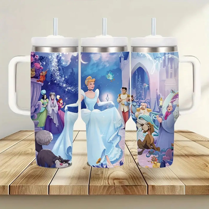 Cinderella 40oz Insulated Tumbler With Handle And Straw