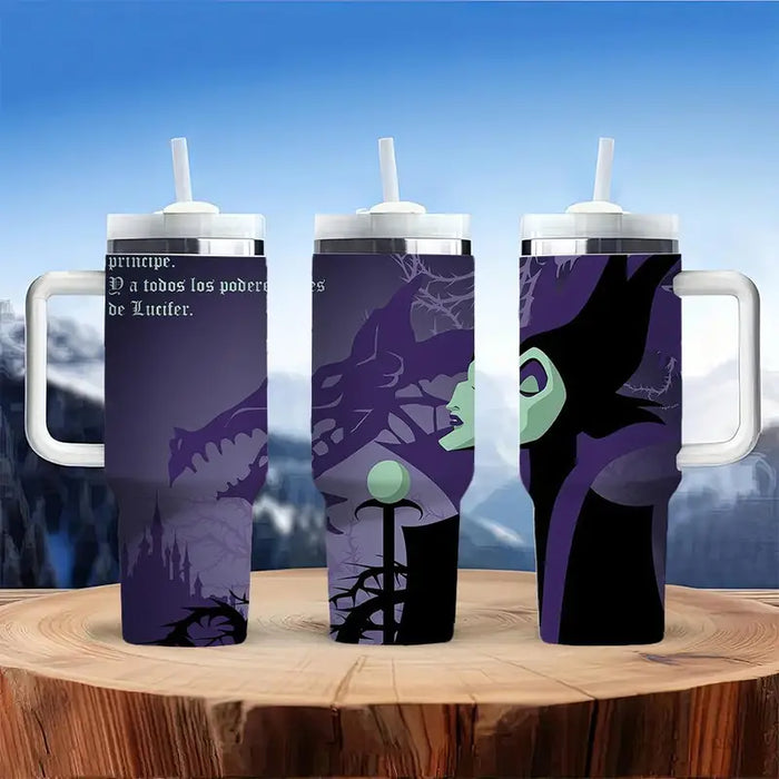 Insulated 40oz Travel Tumbler With Artistic Dark Design