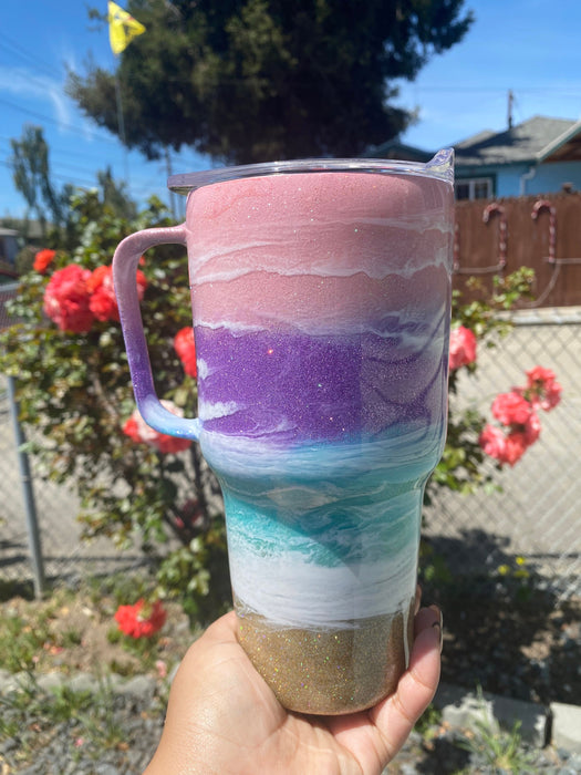 40oz Ocean Inspired Layered Design Tumbler