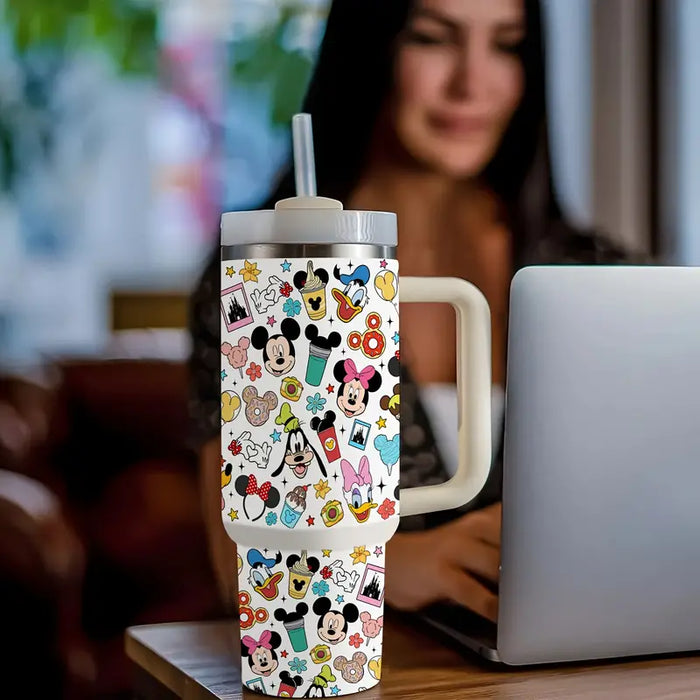 40oz Mickey Mouse Insulated Tumbler With Straw And Handle