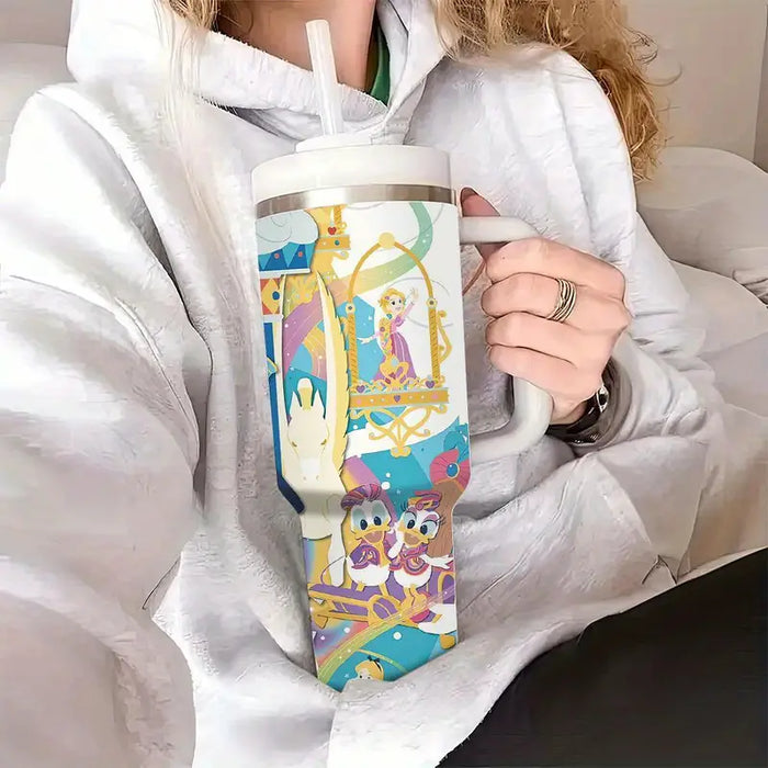 40oz Fairytale Themed Insulated Tumbler With Handle