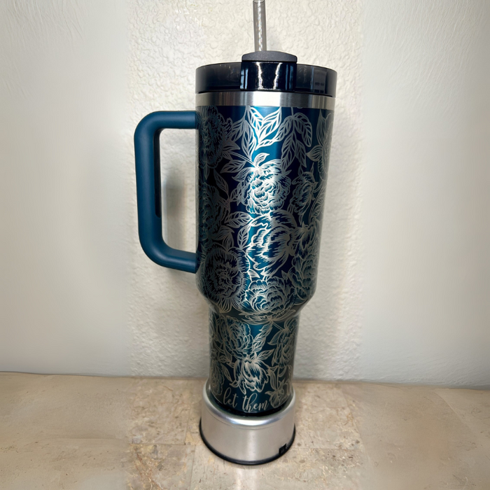 40oz Peony Floral Design Insulated Tumbler