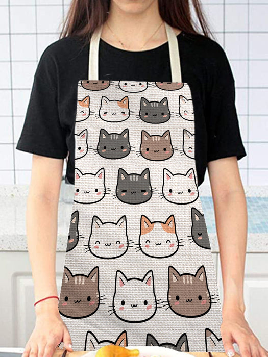 2 Set Of Cartoon Cat Pattern Apron