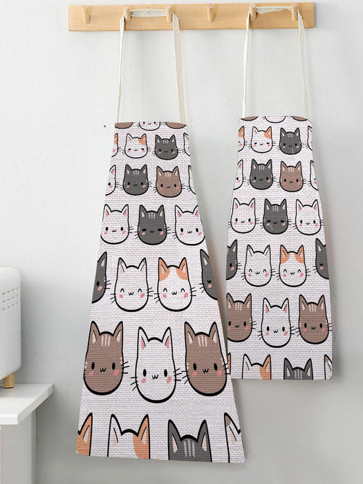 2 Set Of Cartoon Cat Pattern Apron