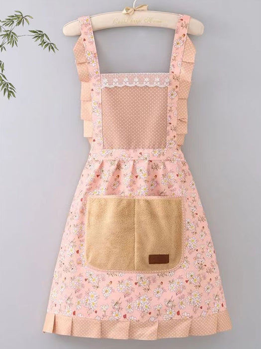 Flower Pattern Waterproof Apron