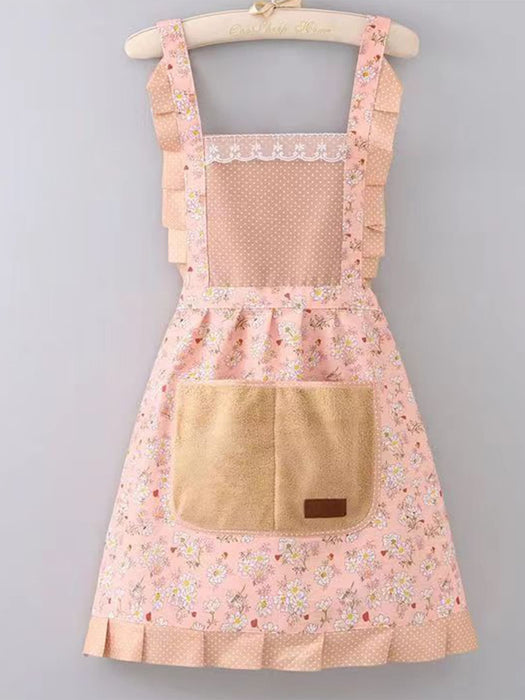 Flower Pattern Waterproof Apron