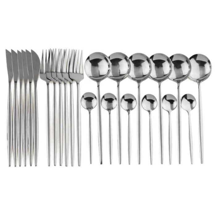 Stainless Steel Silver Tableware Set