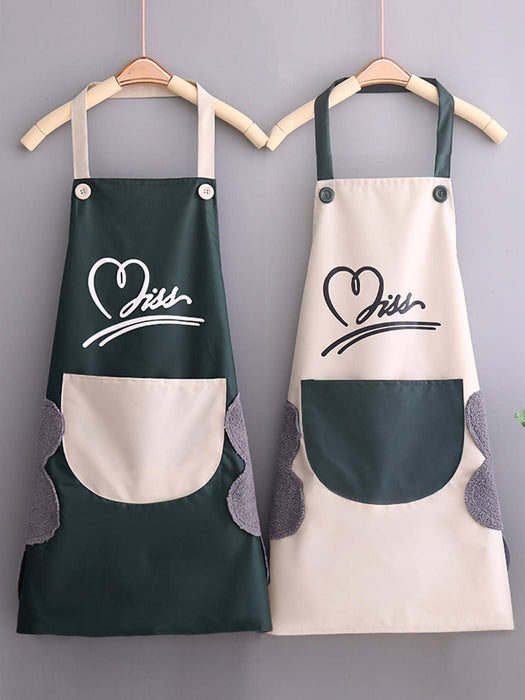 2 Set Of Letter Print Pattern Apron