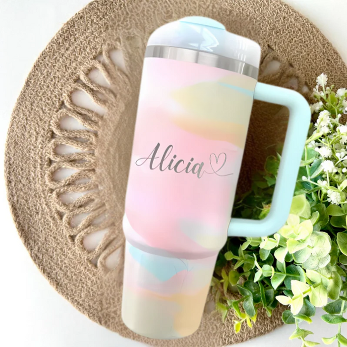 Stylish Custom Name 30oz Tumbler With Handle