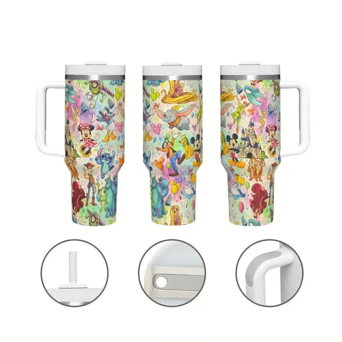 Mickey Mouse Cartoon 40oz Themed Insulated Tumbler With Handle