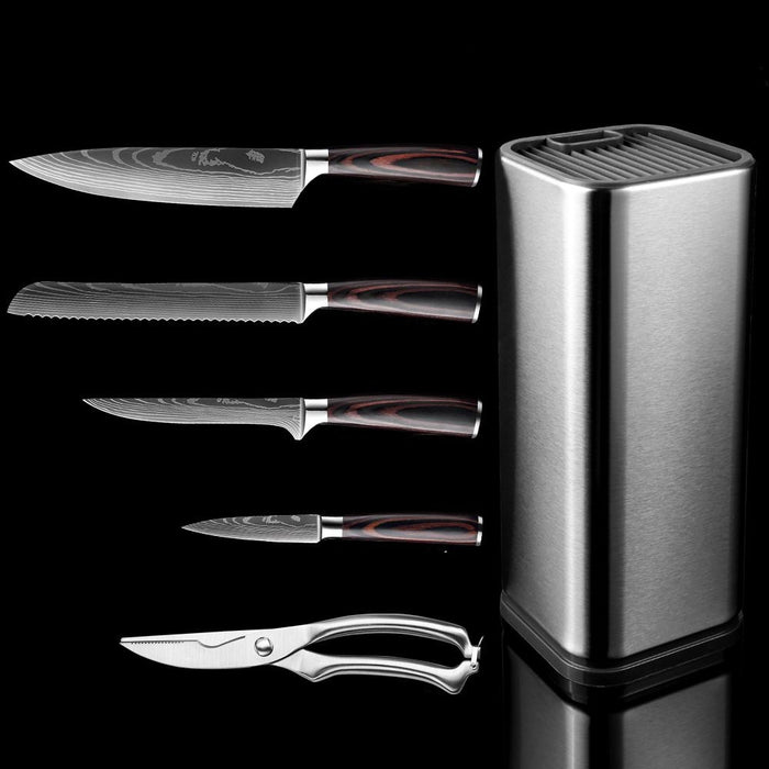 Kitchen Chef Knifes Set With Knife Holder