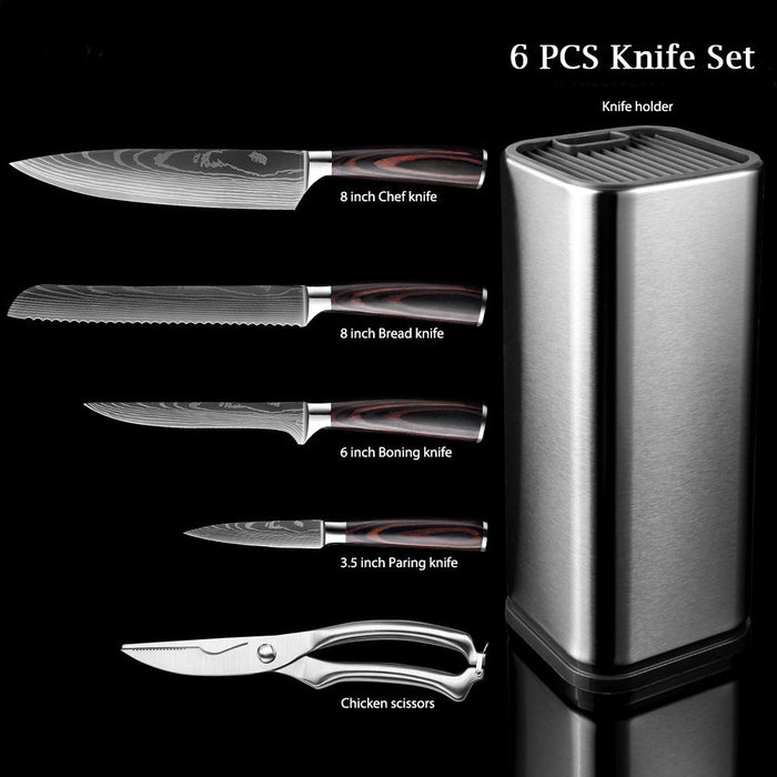 Kitchen Chef Knifes Set With Knife Holder