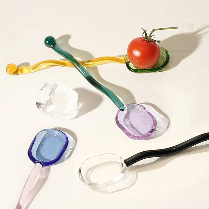 Colored Transparent Coffee Dessert Stirring Spoon