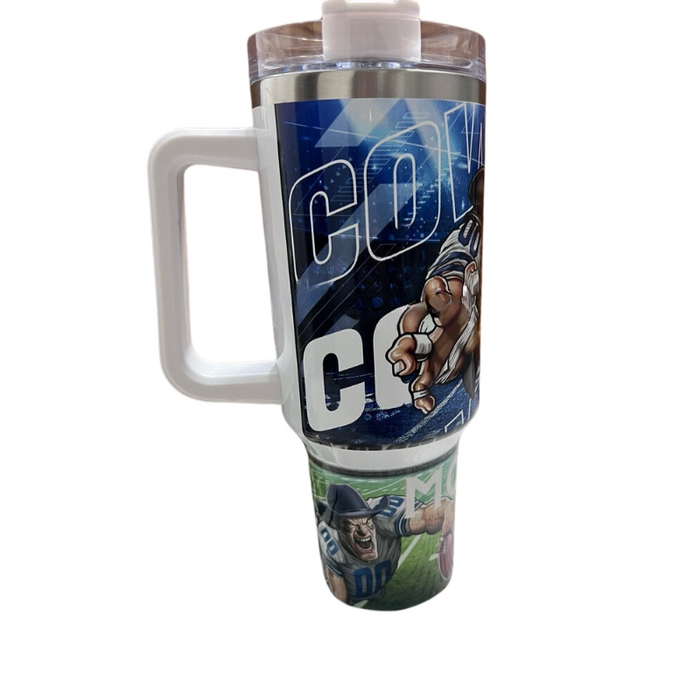 American Football Gridiron Glory 40 oz Travel Tumbler with Handle