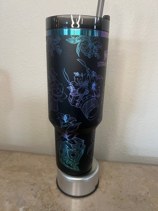 40oz Camera Art Engraved Stainless Steel Tumbler