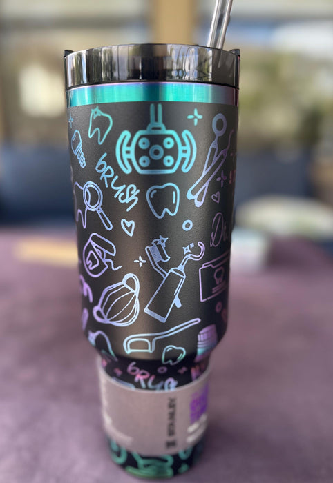 40 Oz Profession Patterned Stainless Steel Tumbler