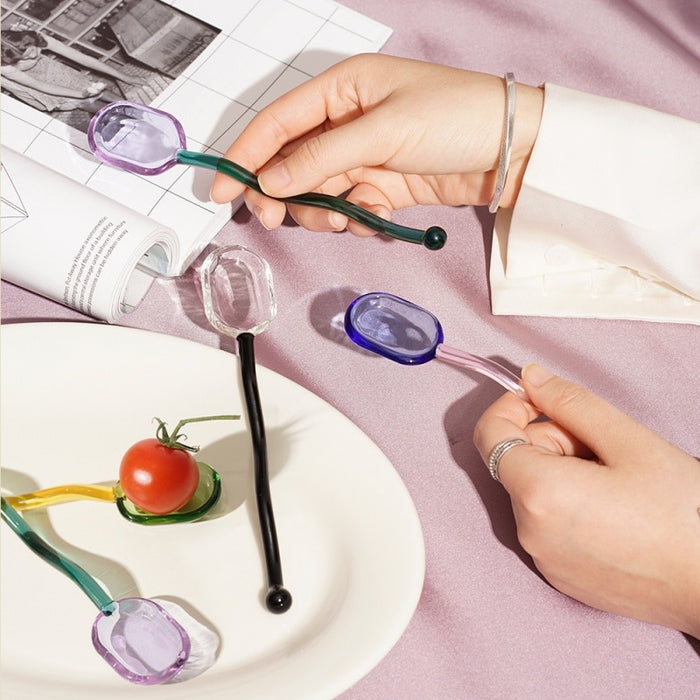 Colored Transparent Coffee Dessert Stirring Spoon