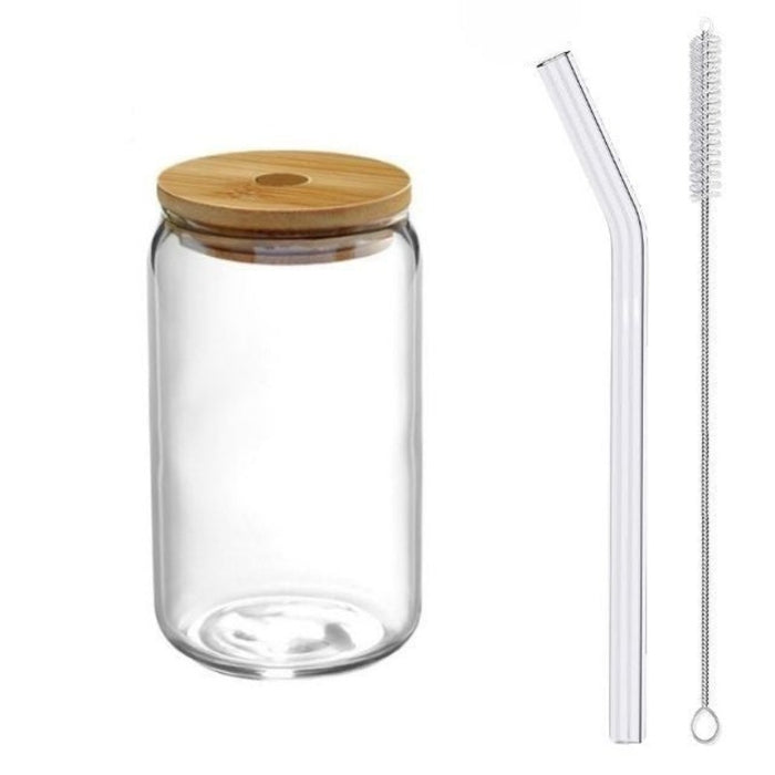 Glass Cup With Lid And Straw Drinkware